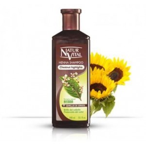 Натурален оцветяващ шампоан за коса с къна Тъмен кестен – Natur Vital